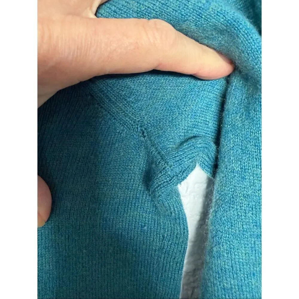 L.L. Bean Women's Classic Cashmere Crewneck Sweater Storm Teal Size L